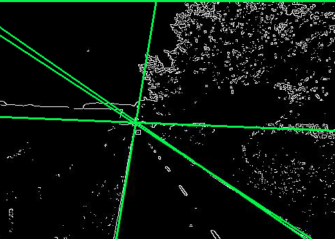 road with detected lines