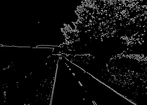 a road after Canny edge detection