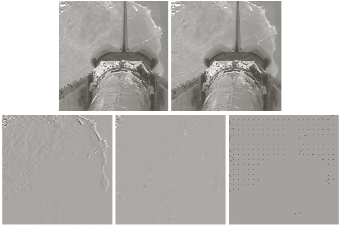 adjacent images of shuttle showing DPCM with motion compensation