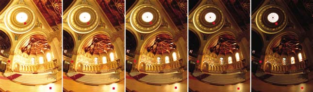 5 images of a church interior